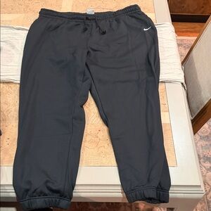 Nike Black Elastic Waist Track Joggers with Swoosh Womens